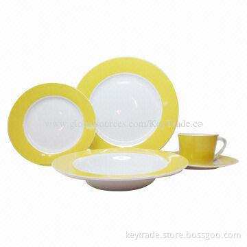 Fine Porcelain 20-piece Dinner Set in Rim-shaped, with Decal